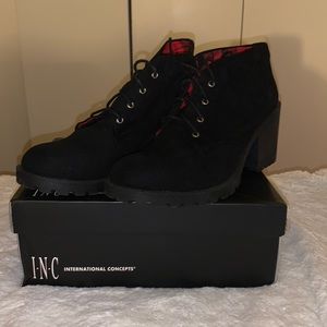 INC Black Velvet Ankle Shoes